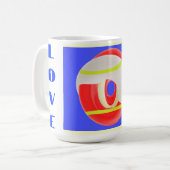 Liebe Sie Royal Blue mit Worten Kaffeetasse (Vorderseite Links)
