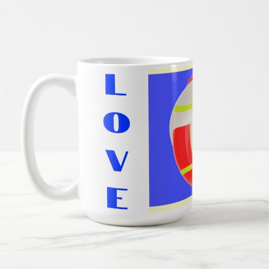 Liebe Sie Royal Blue mit Worten Kaffeetasse (Links)