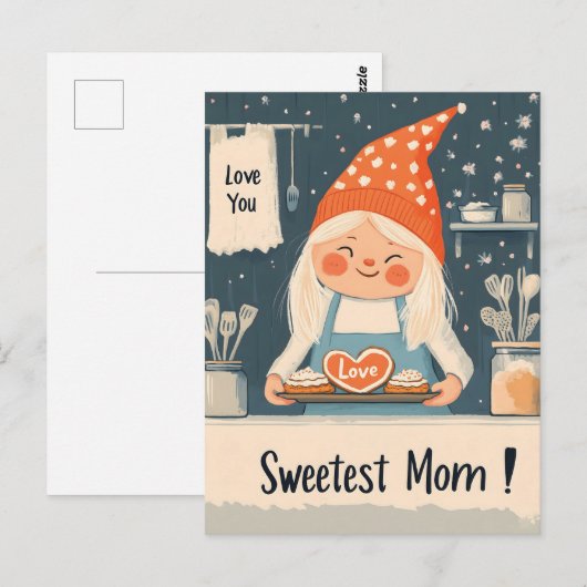 Liebe Sie, schönste Mama Design Postkarte (Vorne/Hinten)