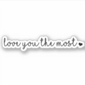 Liebe Sie Schwarz-weißer Herzjubiläum Aufkleber (Vorderseite)