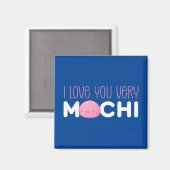 Liebe Sie Sehr Mochi Funny Pun Niedlich Valentinst Magnet (Vorderseite/Rückseite)