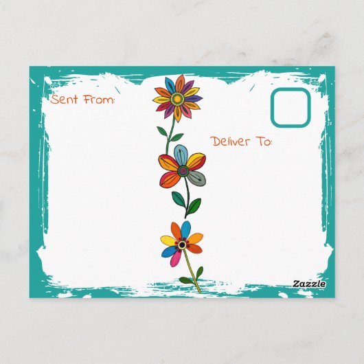 Liebe Sie selbst | Mädchen umarmt sich selbst Postkarte (Rückseite)