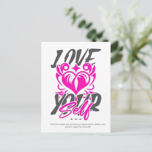 Liebe Sie selbst Postkarte (Stehend Vorderseite)