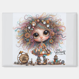 Liebe Sie selbst Quirky Steampunk Girl 8300 Magnet