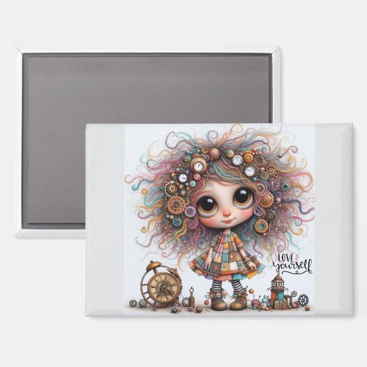 Liebe Sie selbst Quirky Steampunk Girl 8300 Magnet (Vorderseite/Rückseite)