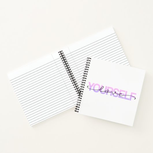 Liebe Sie selbst Valentine Calligraphie | Notizbuc Notizblock (Innenseite)