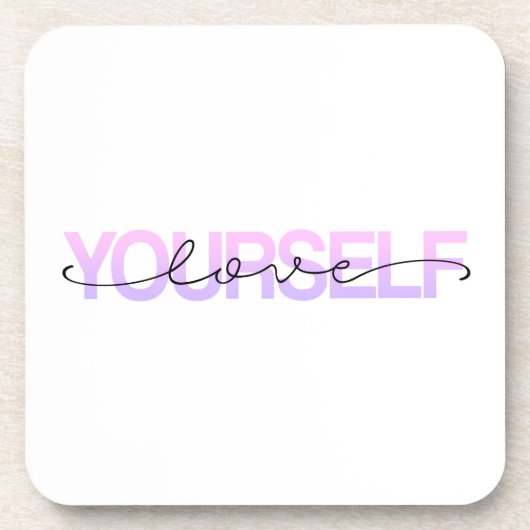 Liebe Sie selbst Valentine Calligraphie | UNTERSET Getränkeuntersetzer (Vorderseite)