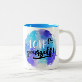 Liebe Sie selbst Wasserfarbe Zwei-Tonen-Kaffee-Tas Zweifarbige Tasse