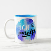 Liebe Sie selbst Wasserfarbe Zwei-Tonen-Kaffee-Tas Zweifarbige Tasse (Links)