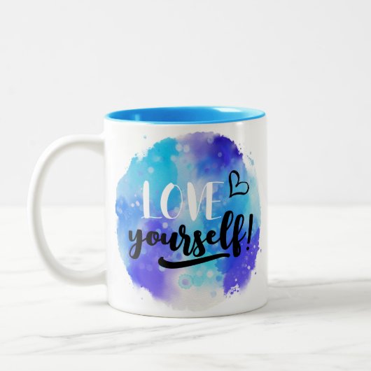 Liebe Sie selbst Wasserfarbe Zwei-Tonen-Kaffee-Tas Zweifarbige Tasse (Links)