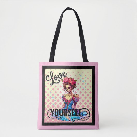 Liebe Sie selbst Zucker Schädel Tasche (Vorderseite)