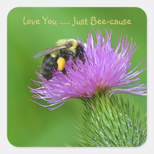 Liebe Sie sind einfach Ursache Quadratischer Aufkleber (Vorderseite)