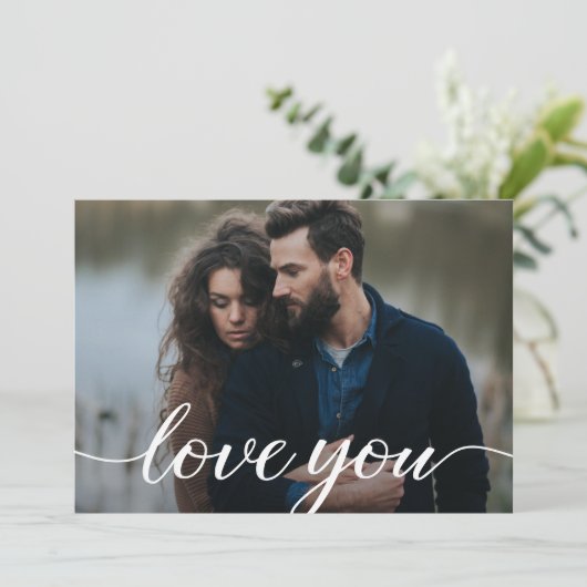 Liebe Sie Skript benutzerdefiniertes Foto digital  Einladung (Stehend Vorderseite)