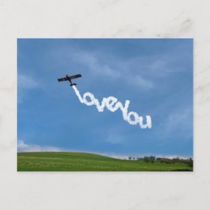 Liebe Sie Skywriting Postkarte