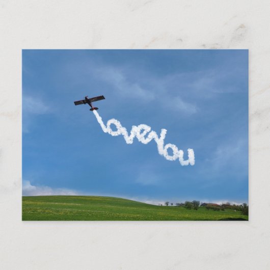 Liebe Sie Skywriting Postkarte (Vorderseite)