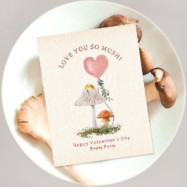 Liebe Sie so Mushroom-Klasse Valentine Postkarte