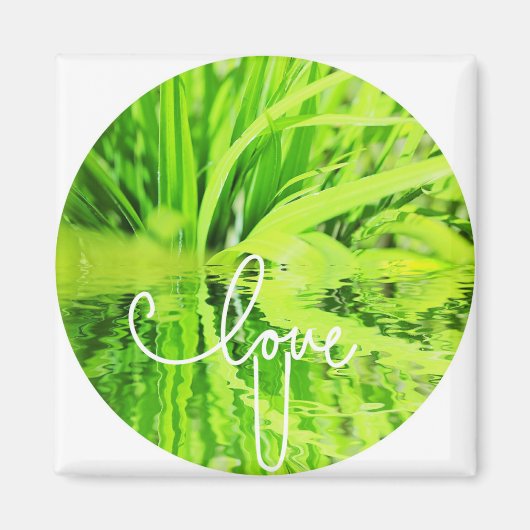 Liebe Sie so viel Glück Grünen Magnet (Vorne)