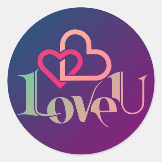 Liebe Sie, Symbol Runder Aufkleber (Vorderseite)