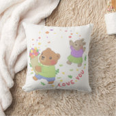 Liebe Sie: Teddy Bear & Bunny mit Blume Kissen (Decke)