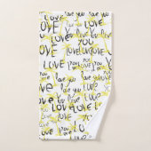 Liebe Sie Text Art Palms Sommer Badhandtuch Set (Handtuch)