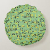 Liebe Sie Text Rundes Kissen (Rückseite)