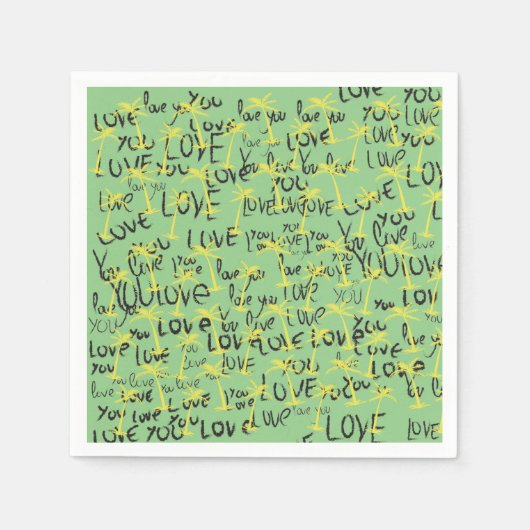 Liebe Sie Text Serviette (Vorderseite)