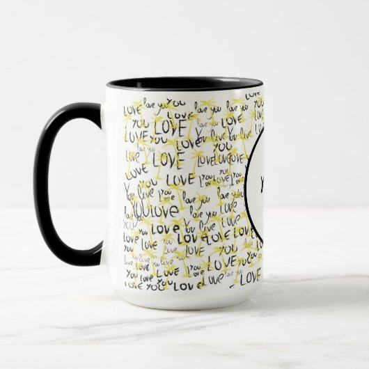 Liebe Sie Text Tasse (Links)