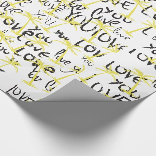 Liebe Sie Textmuster Kreative Typografie  Geschenkpapier (Ecke)