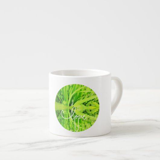 Liebe Sie U Happy Green Espresso Kaffee Tasse (Vorderseite Rechts)