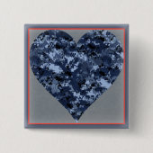 Liebe Sie U.S. Blue Camouflage Herz Valentine Butt Button (Vorderseite)