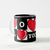 Liebe Sie und Herzen Zweifarbige Tasse (Vorderseite Links)