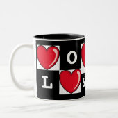 Liebe Sie und Herzen Zweifarbige Tasse (Links)