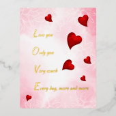 Liebe Sie, Valentine Folien Feiertagspostkarte (Vorderseite)