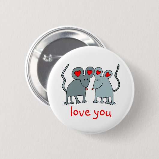 Liebe Sie Valentine Mäuse Button (Vorne & Hinten)