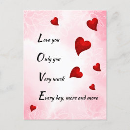 Liebe Sie, Valentine Postkarte