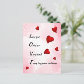 Liebe Sie, Valentine Postkarte (Stehend Vorderseite)