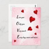 Liebe Sie, Valentine Postkarte (Vorne/Hinten)
