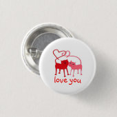 Liebe Sie Valentinerkatze Button (Vorne & Hinten)