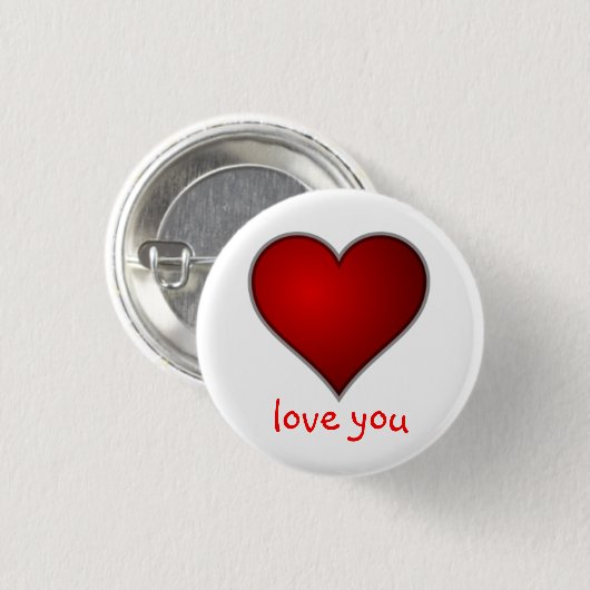 Liebe Sie Valentinschaltfläche Button (Vorne & Hinten)