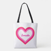 Liebe Sie Valentinstag Niedlich Pink Shades Hearts Tasche (Rückseite)