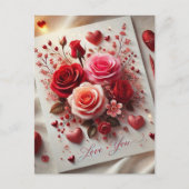 Liebe Sie Valentinstag Rose Postkarte (Vorderseite)