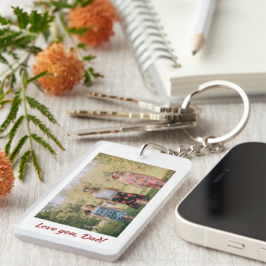 Liebe Sie Vater Best Vater Ever Foto Typografie Sk Schlüsselanhänger (Vorderseite rechts)