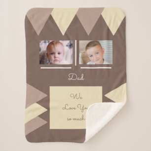 Liebe Sie Vater braune und cremefarbene Fotos Sherpadecke