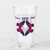 Liebe Sie Vater Butterfly Bierglas Vatertag Glas (Vorderseite)