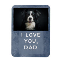 Liebe Sie Vater Custom Dark Blue Dog Foto Magnet (