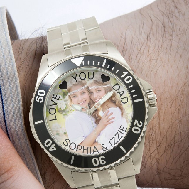 Liebe Sie Vater Gerahmtes Foto Personalisiert Armbanduhr (Photo gift for dad)