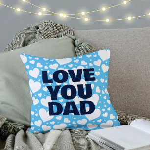 Liebe Sie Vater Moderne Blaues Herz Vatertag Kissen