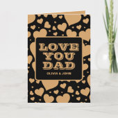 Liebe Sie Vater Modernes Schwarzes Herz Foto Vater Karte (Vorderseite)