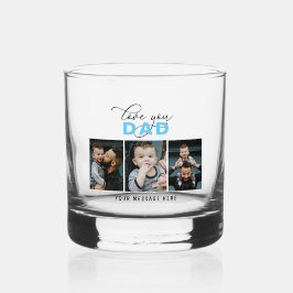 Liebe Sie Vater/Papa/Papa/Andere 3 Foto Benutzerde Whiskyglas