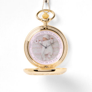 Liebe Sie Vater Personalisiertes Foto Girl Pink Po Armbanduhr